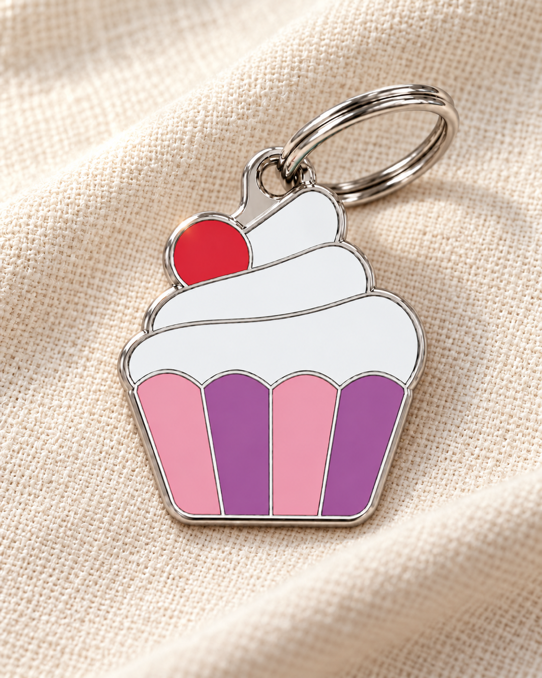 TAGiDOG Vanilla Sundae ID Tag dog ID tag on light linen