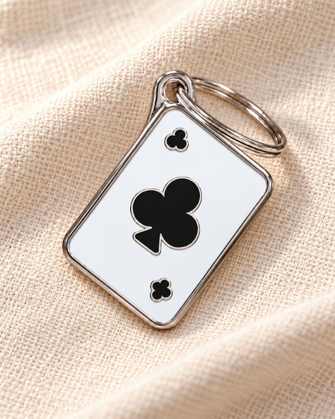 TAGiDOG Vegas Clubs ID Tag dog ID tag on light linen