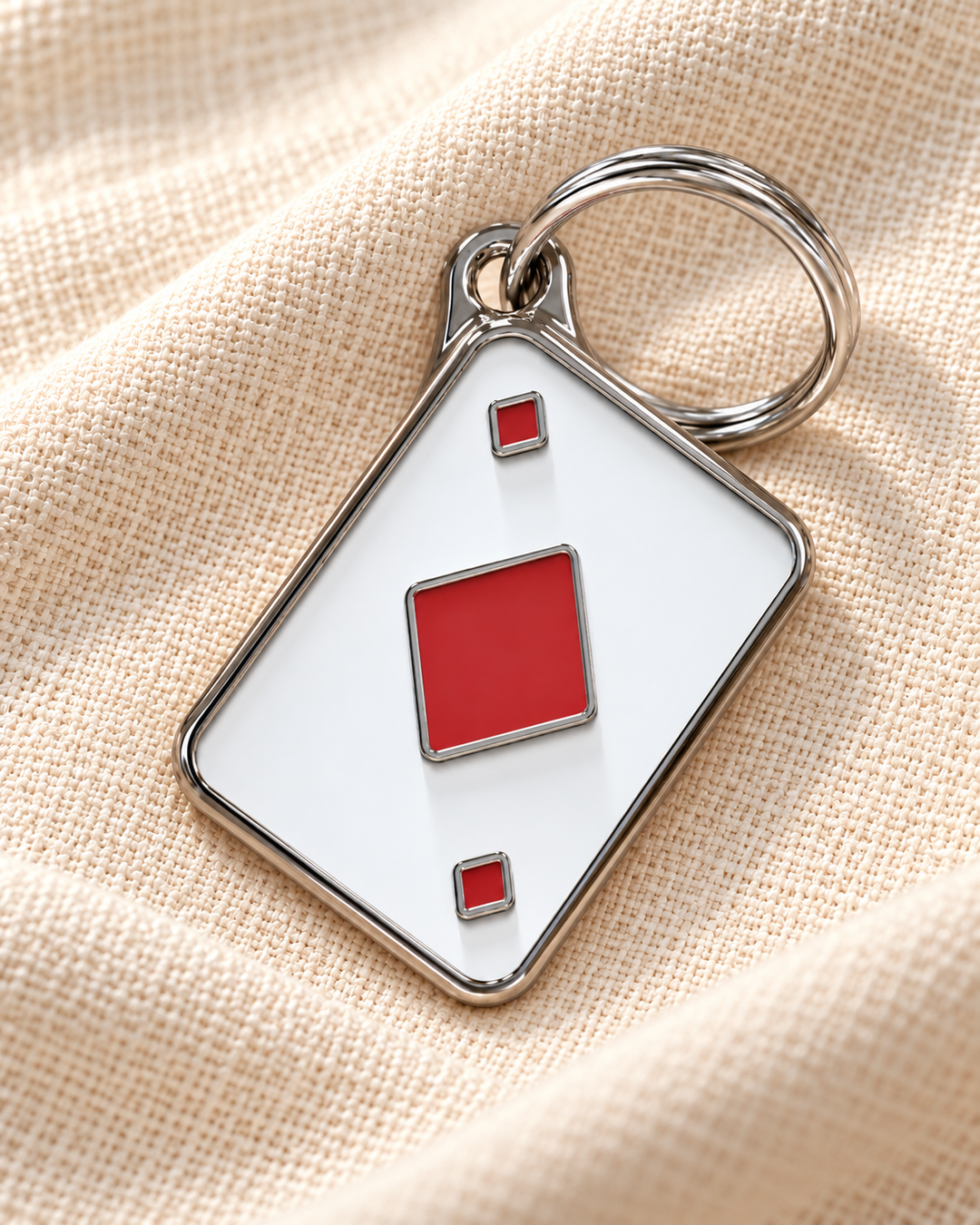 TAGiDOG Vegas Diamonds ID Tag dog ID tag, on light linen