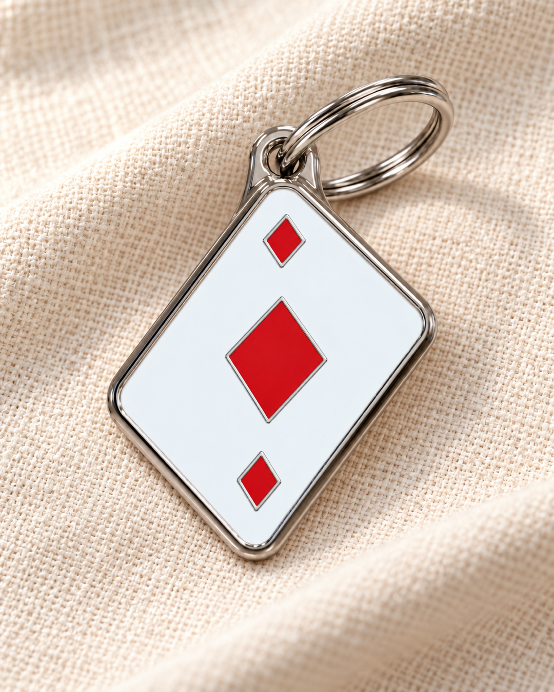 TAGiDOG Vegas Diamonds ID Tag dog ID tag on light linen