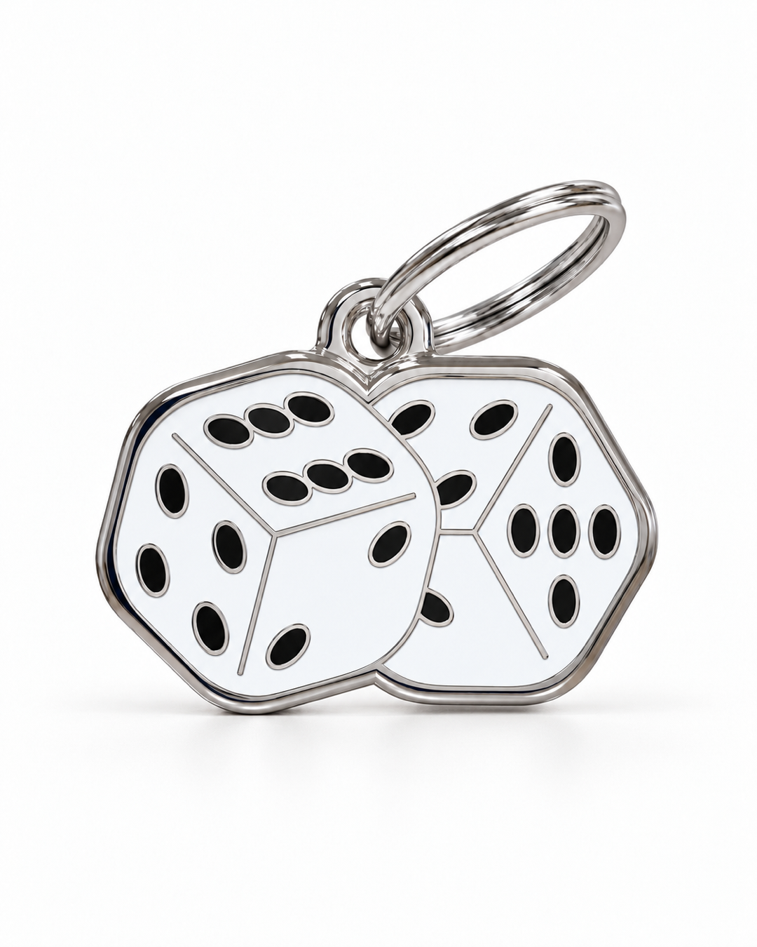 TAGiDOG Vegas Dice ID Tag dog ID tag, front view on white