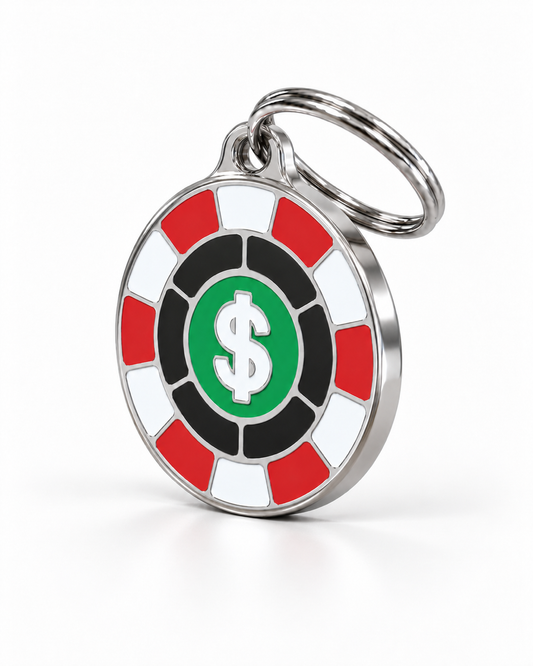 TAGiDOG Vegas High Roller ID Tag dog ID tag, angled view