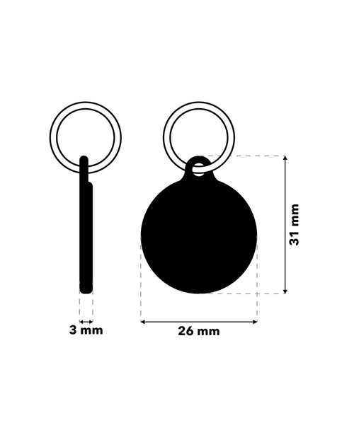TAGiDOG Flag United Kingdom ID Tag ID tag dimensions, 26 mm wide and 31 mm high, 3 mm thickness