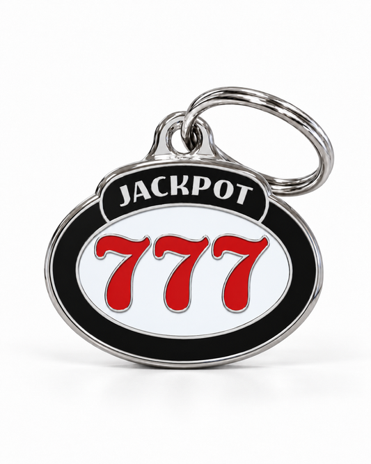 TAGiDOG Vegas Jackpot ID Tag dog ID tag, front view on white