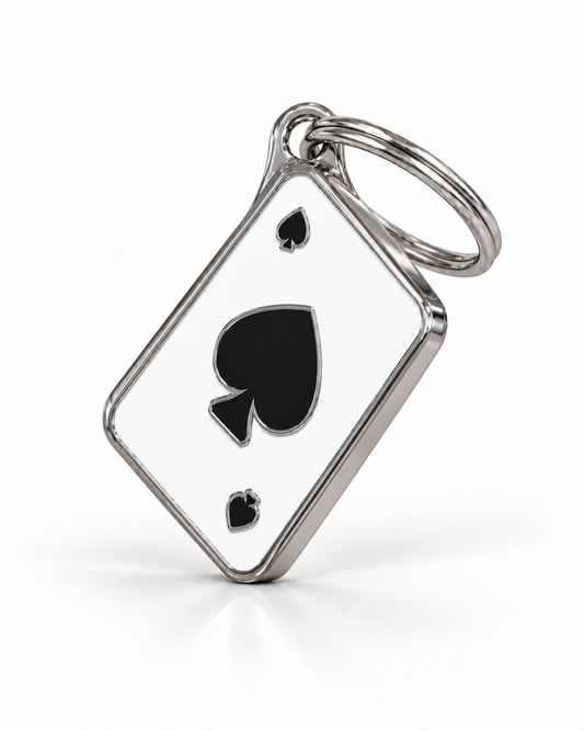TAGiDOG Vegas Spades ID Tag dog ID tag, angled view