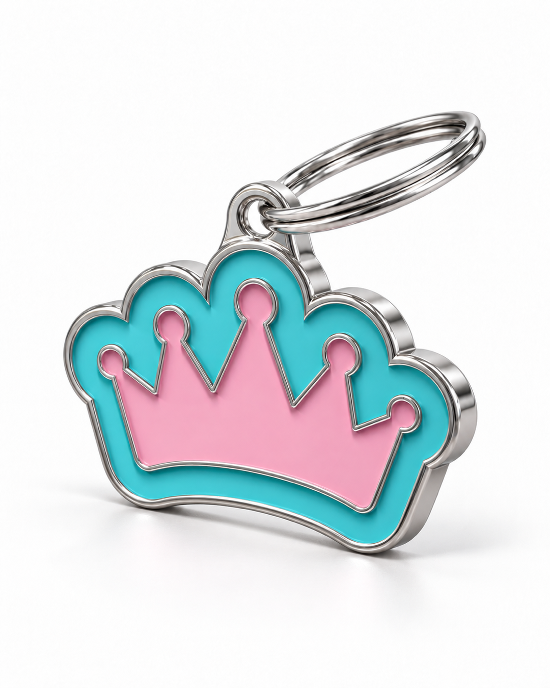 TAGiDOG Vivid Queen Pink ID Tag dog ID tag, angled view