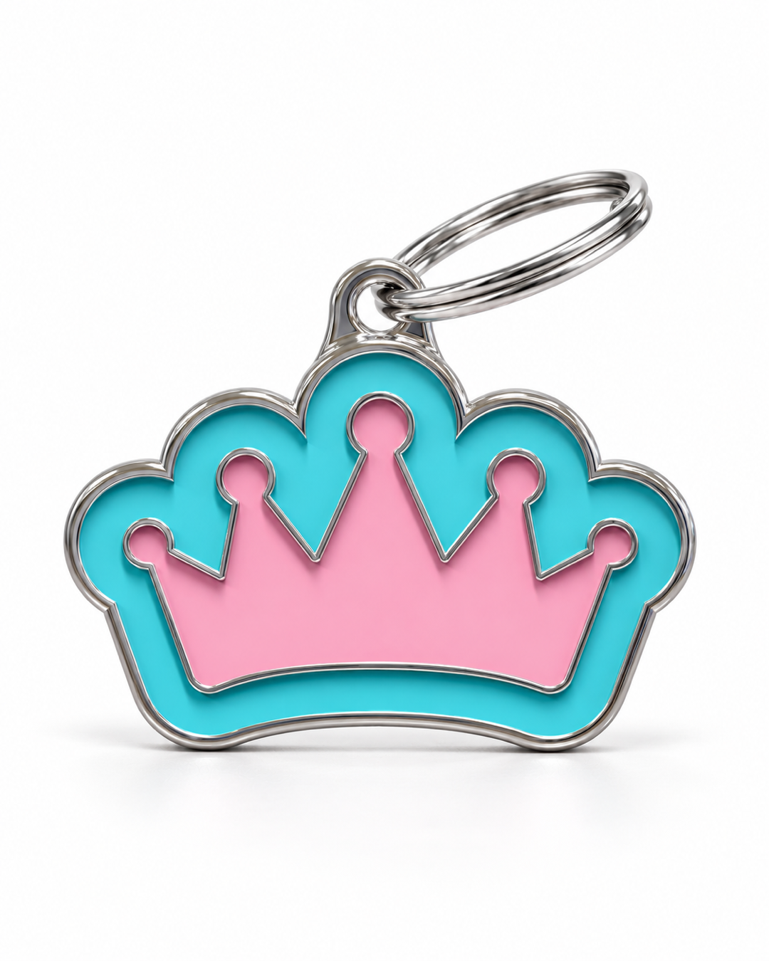 TAGiDOG Vivid Queen Pink ID Tag dog ID tag, front view on white