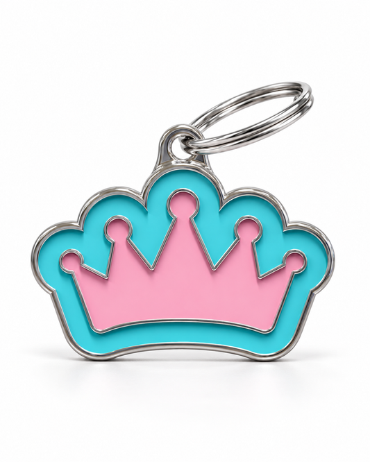 TAGiDOG Vivid Queen Pink ID Tag dog ID tag, front view on white