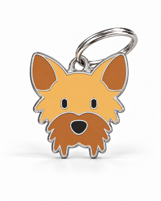 TAGiDOG Yorkshire Terrier Dog ID Tag, front view on white