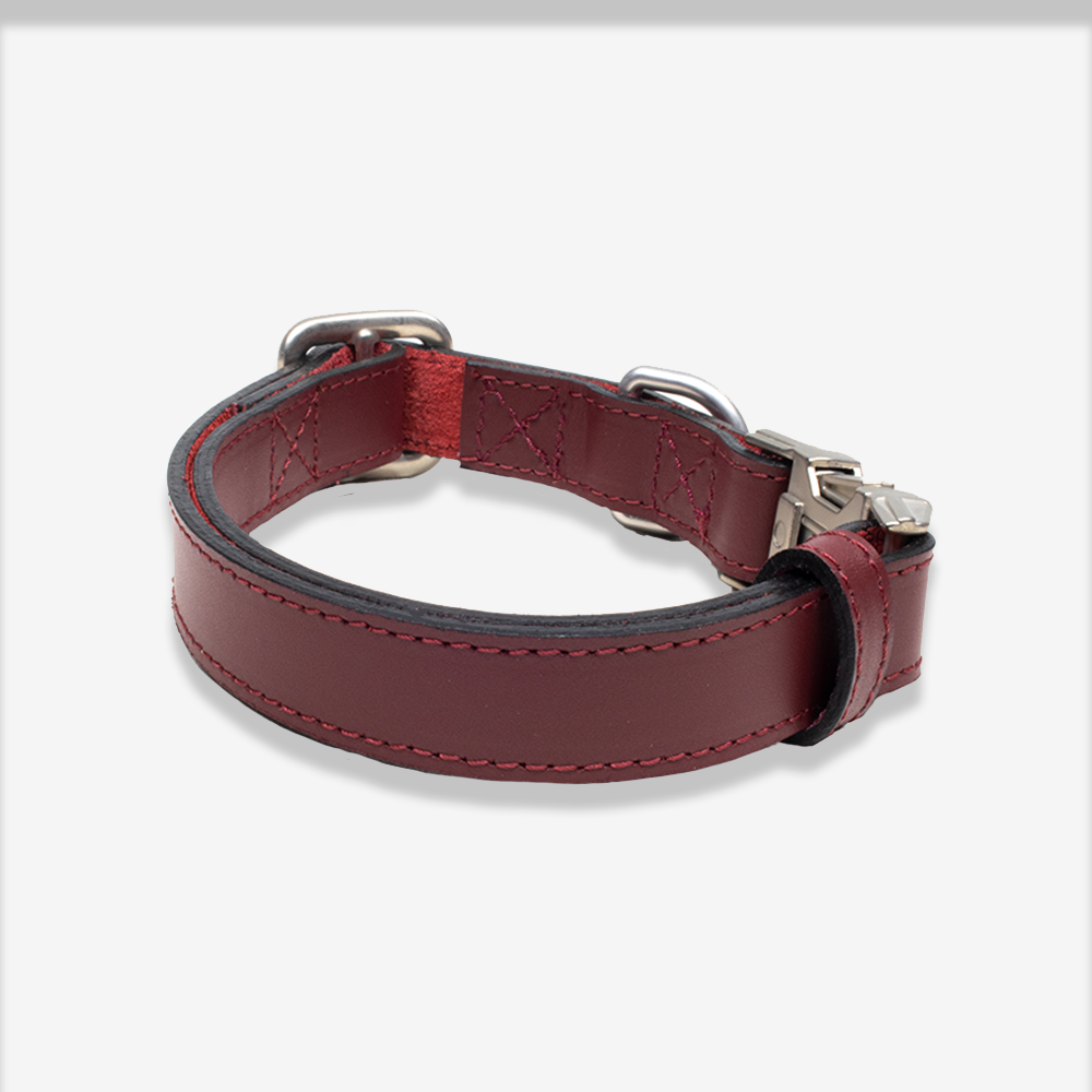 Medium leather dog collars cheap