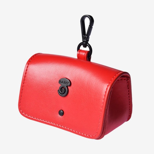 Red Vegan Leather Poop Bag
